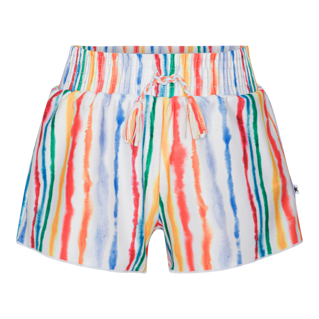 Girls Sunset Watercolor Stripes Swimsuit & Trunks