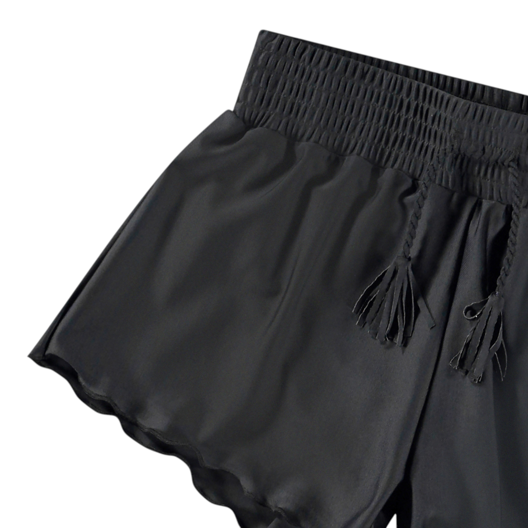 Girls Glitter Wings Swimsuit & Black Trunks Set