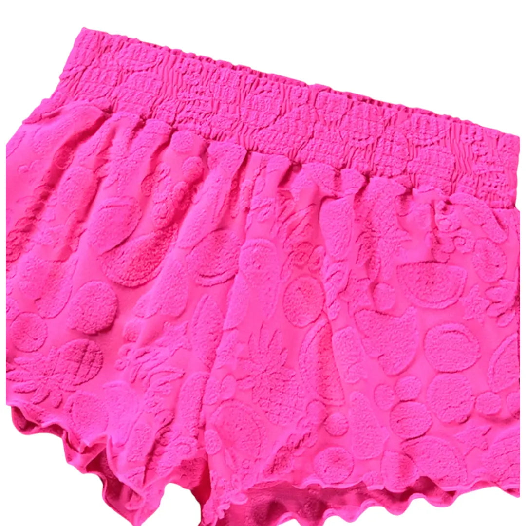 Girls Tropical Fruit Terry Swimsuit & Shorts Set Molo