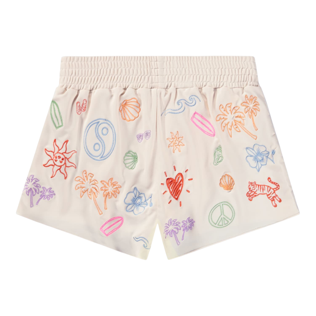Girls Doodles Embroidered Swimsuit & Trunks Set