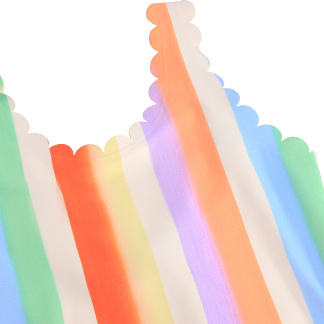 Girls Sunset Stripe Swimsuit & Trunks Set