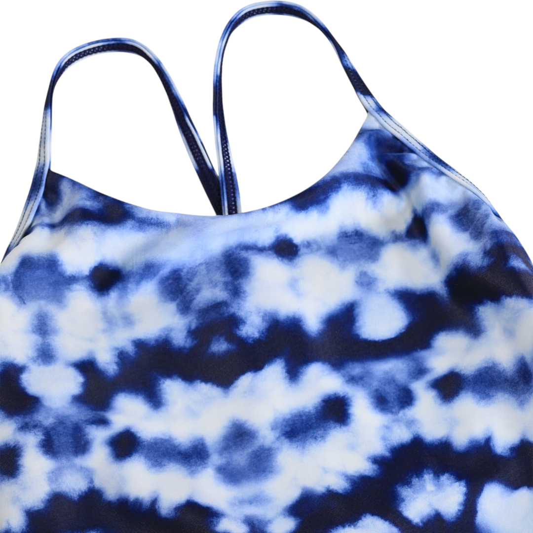 Girls Ocean Tie-Dye Swimsuit & Trunks Set