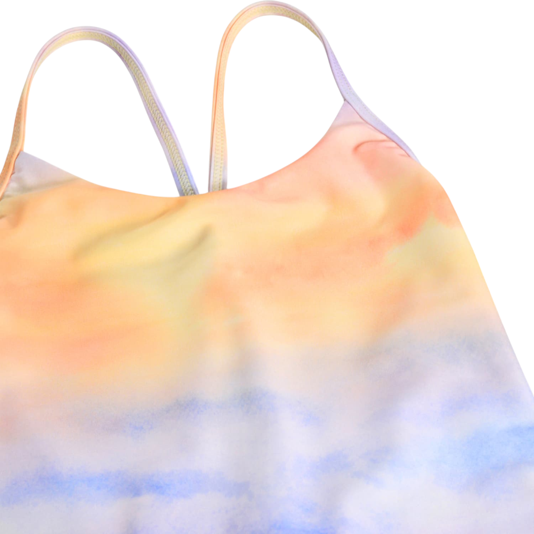 Girls Sunset Cloud Swimsuit & Trunks Set