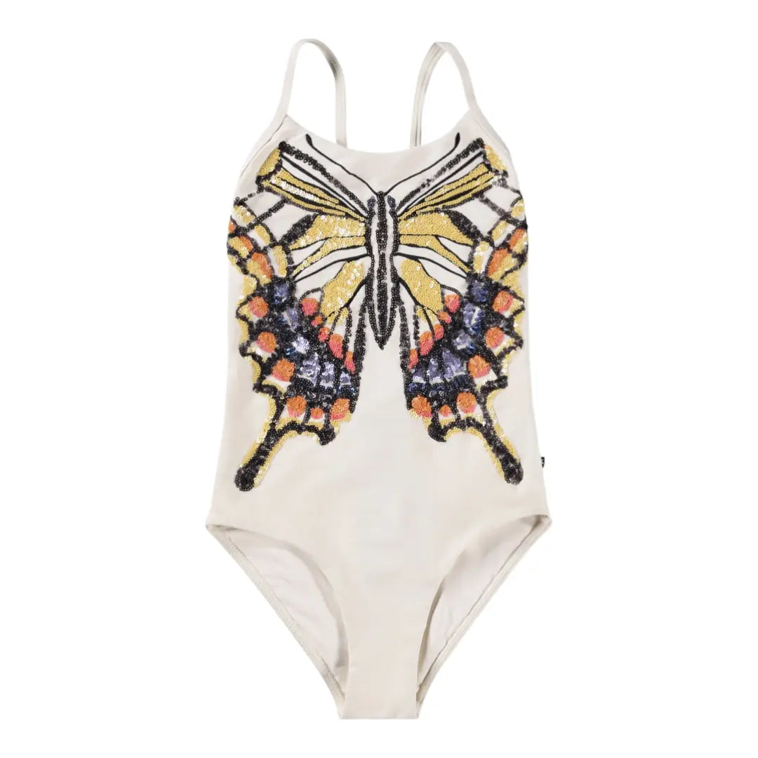 Girls Glitter Wings Swimsuit & Black Trunks Set Molo