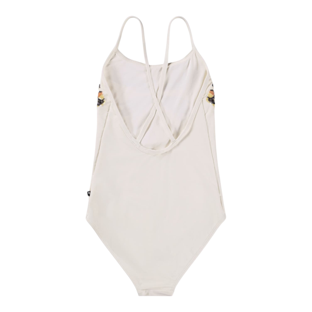 Girls Glitter Wings Swimsuit & Black Trunks Set