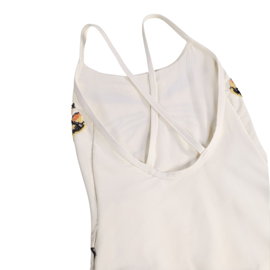 Girls Glitter Wings Swimsuit & Black Trunks Set