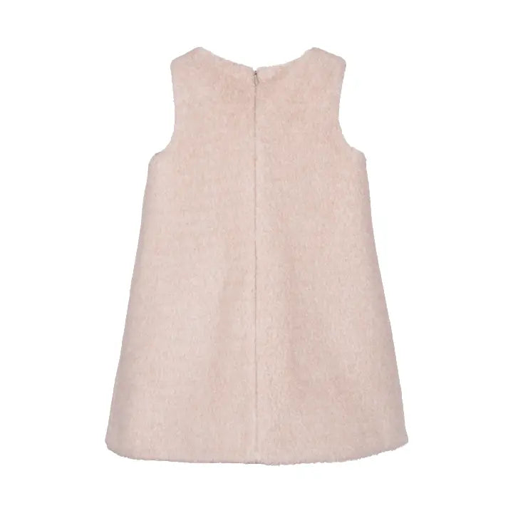 Teddy Bear Pinafore Dress - Biscuit HUCKLEBONES