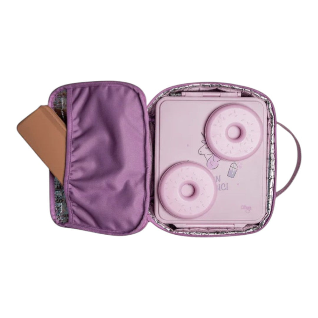 Insulated Square Lunch bag - Stormy Unicorn