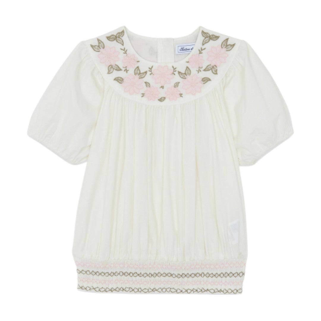 Girls Hand Embroidered Top & 100% Linen Embroidery Trousers
