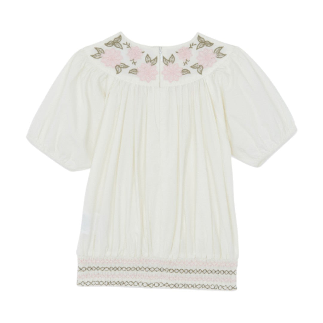 Girls Hand Embroidered Top & 100% Linen Embroidery Trousers