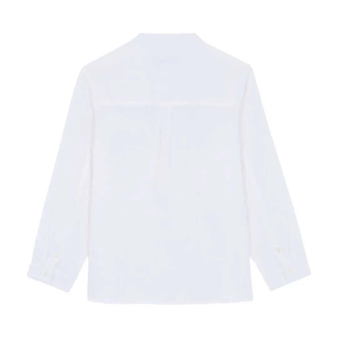 100% White Linen Chinese Collar Shirt & White Shorts TARTINE ET CHOCOLAT