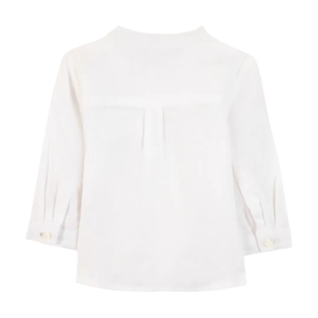 100% White Linen Baby Shirt & Navy Shorts TARTINE ET CHOCOLAT