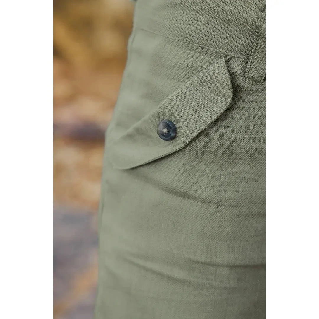 100% White Linen Chinese Collar Shirt & Green Shorts TARTINE ET CHOCOLAT