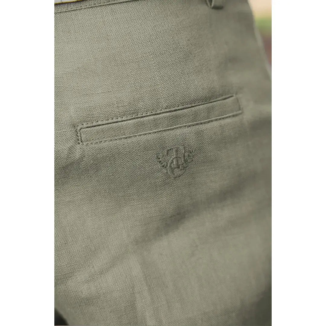 100% White Linen Chinese Collar Shirt & Green Shorts TARTINE ET CHOCOLAT