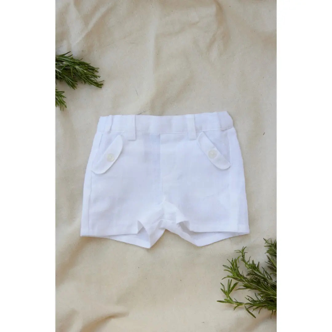 100% White Linen Baby Shirt & Shorts TARTINE ET CHOCOLAT