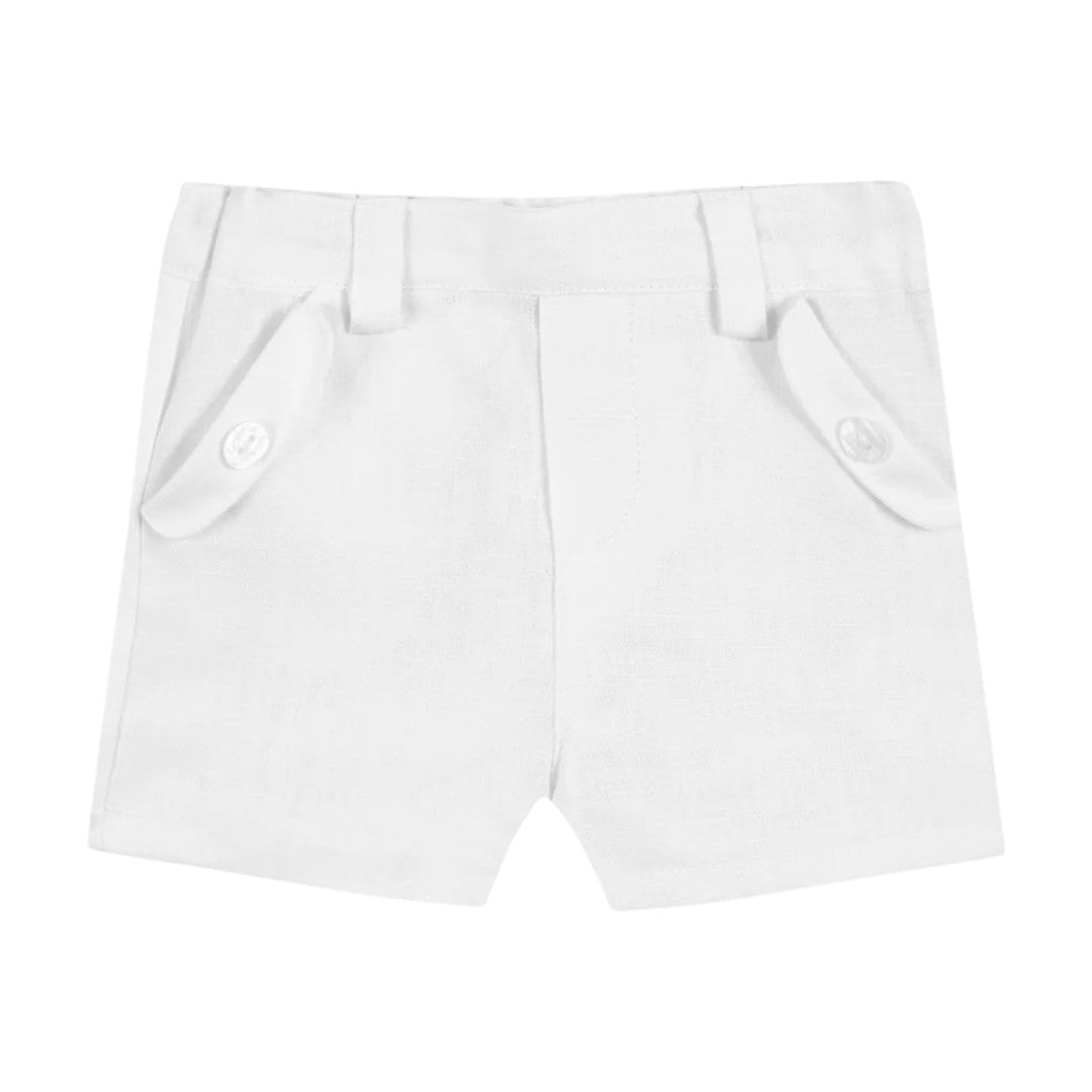 100% White Linen Baby Shirt & Shorts
