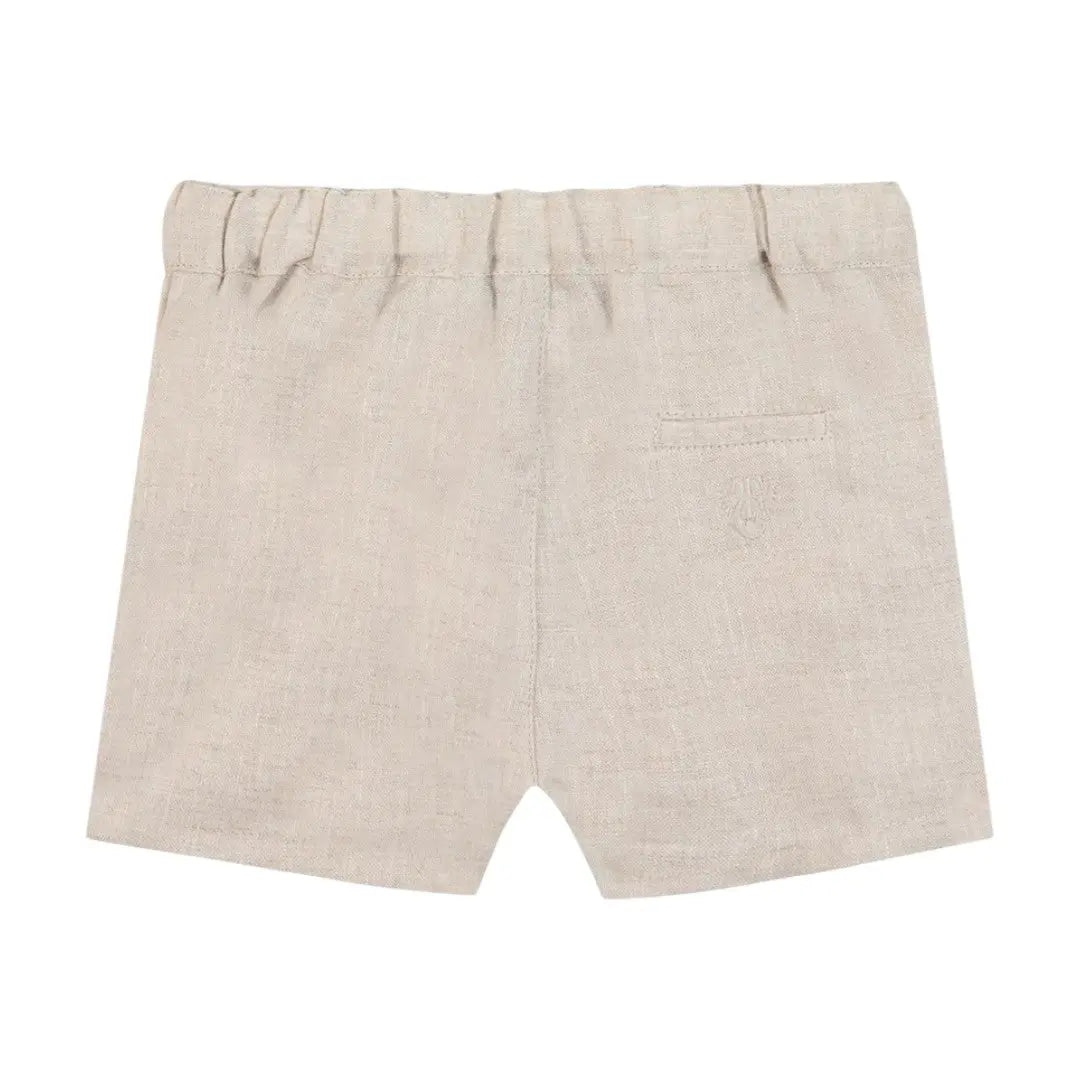 100% White Linen Baby Shirt & Beige Shorts TARTINE ET CHOCOLAT