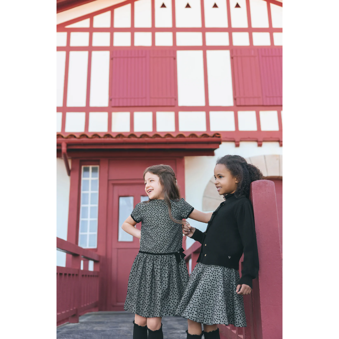 Black Velvet Bow Cardigan