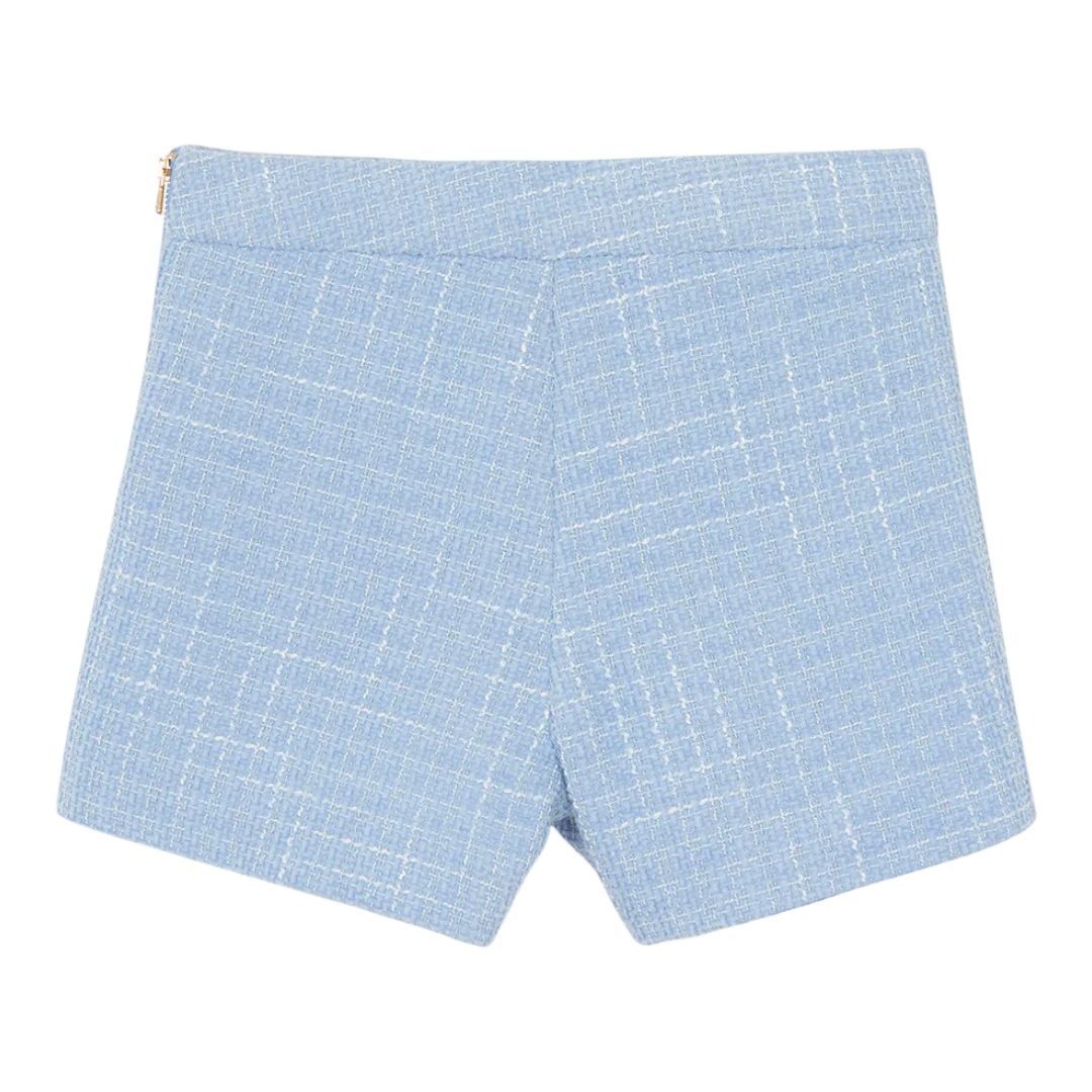 Blue Cloud Tweed Shorts