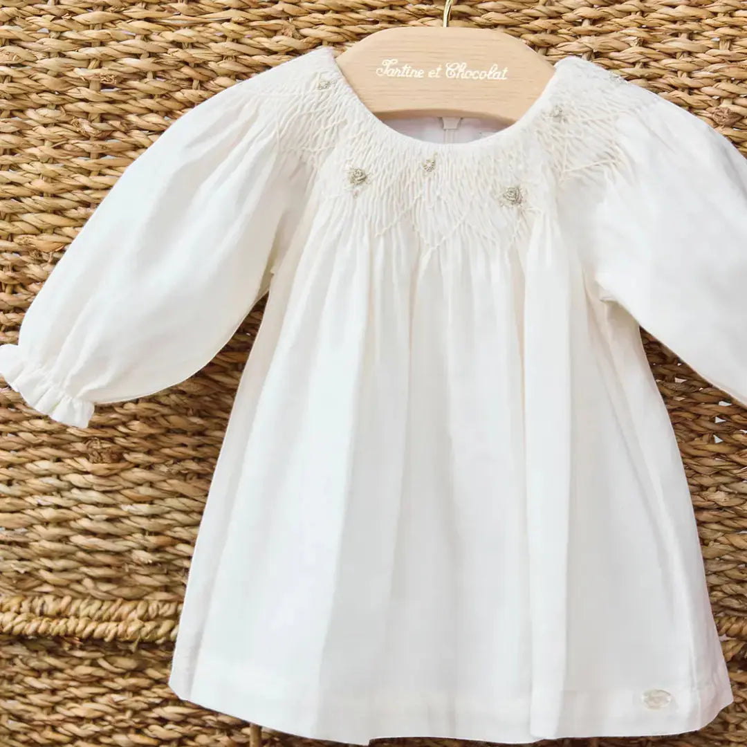 Ivory Dream Smocked Dress TARTINE ET CHOCOLAT