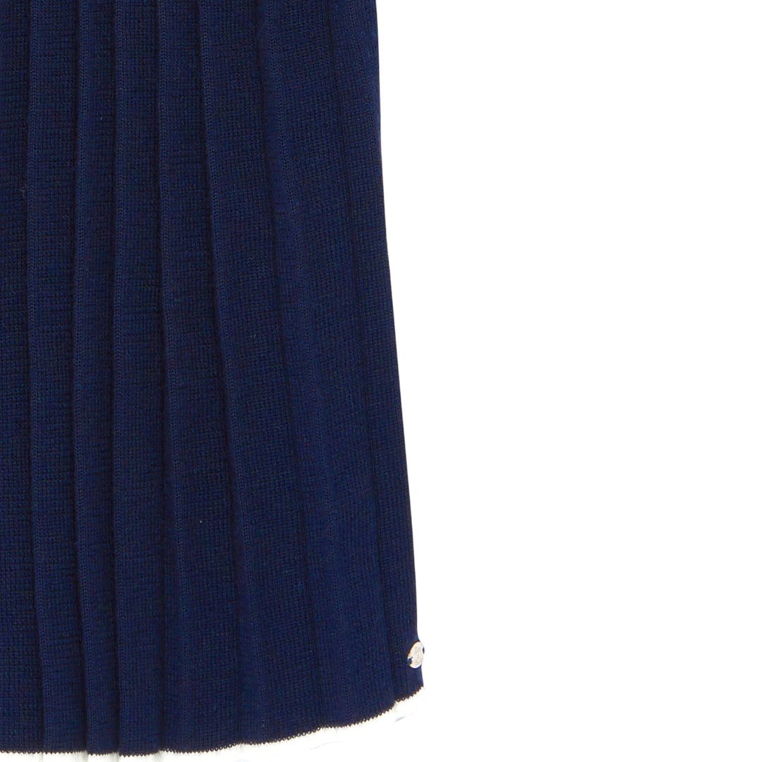 Classic Navy Pleat Dress