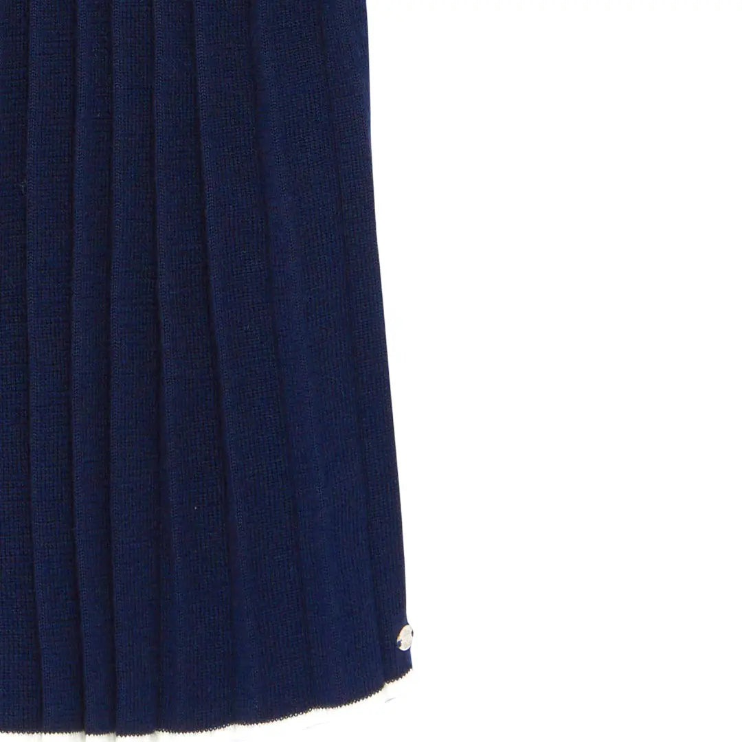 Classic Navy Pleat Dress TARTINE ET CHOCOLAT