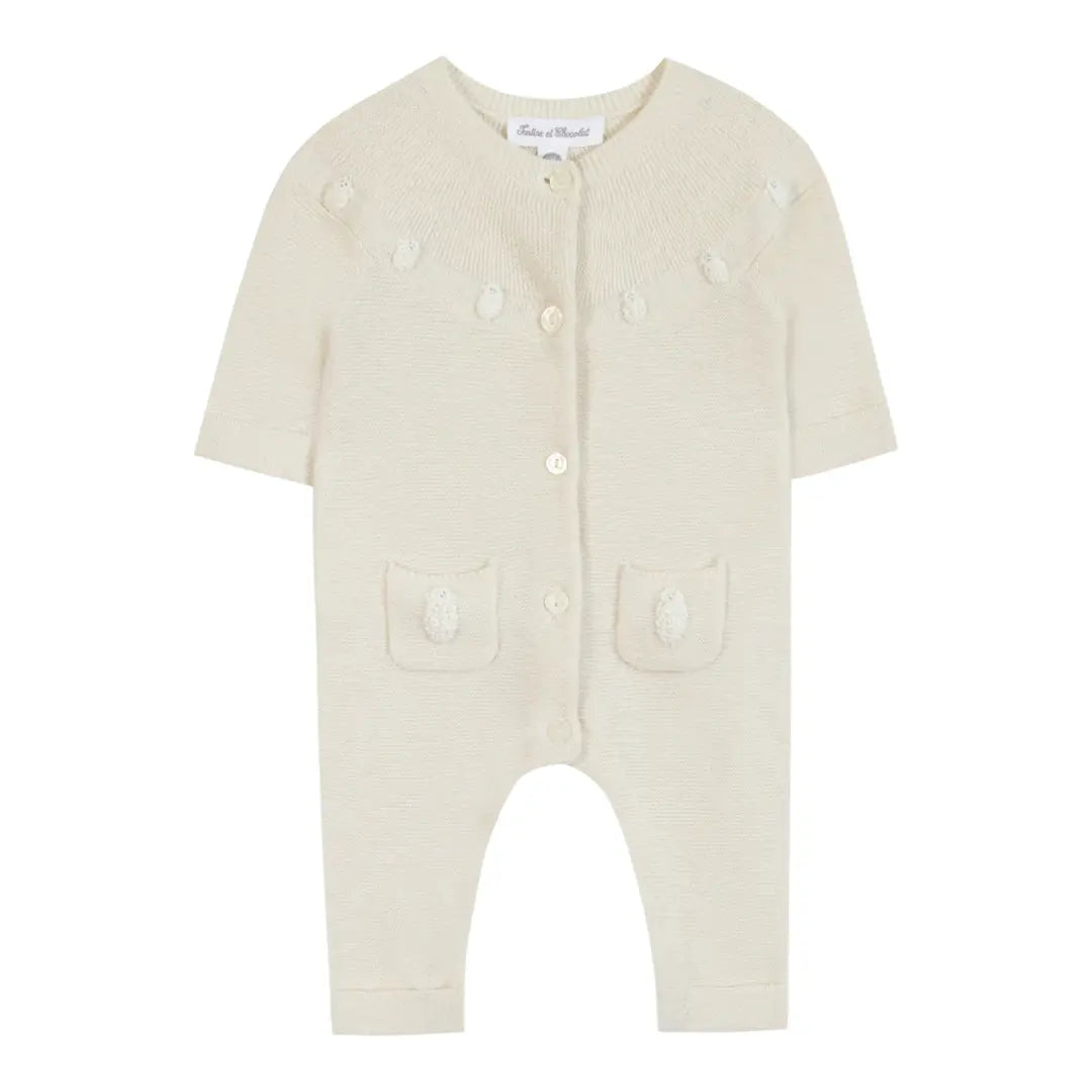 Soft Knit Ivory Romper TARTINE ET CHOCOLAT