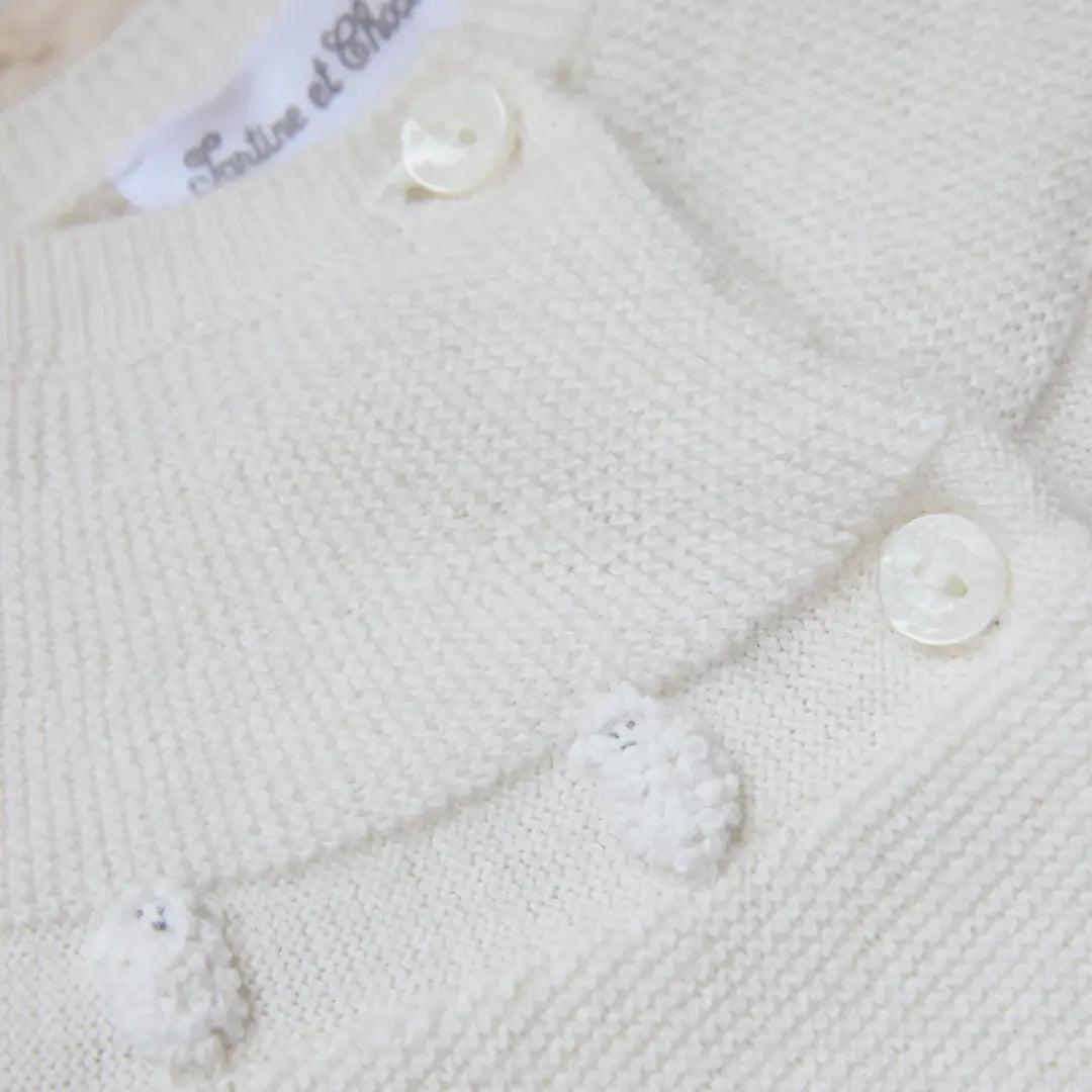 Soft Knit Ivory Romper TARTINE ET CHOCOLAT