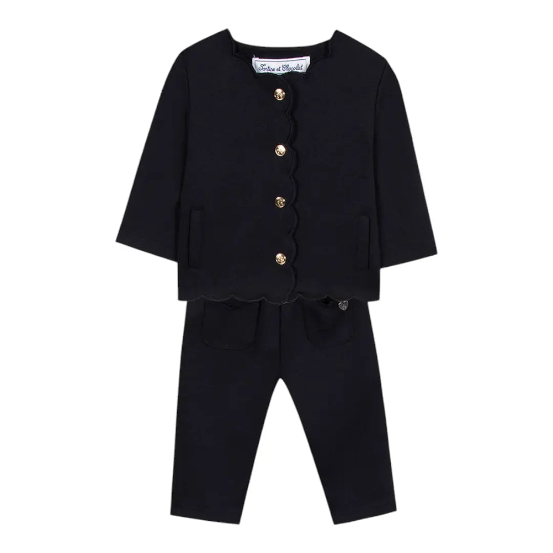 Navy Mini Chic Scallop Set TARTINE ET CHOCOLAT