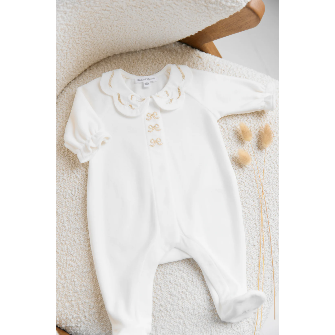 Ivory Gold Detail Romper