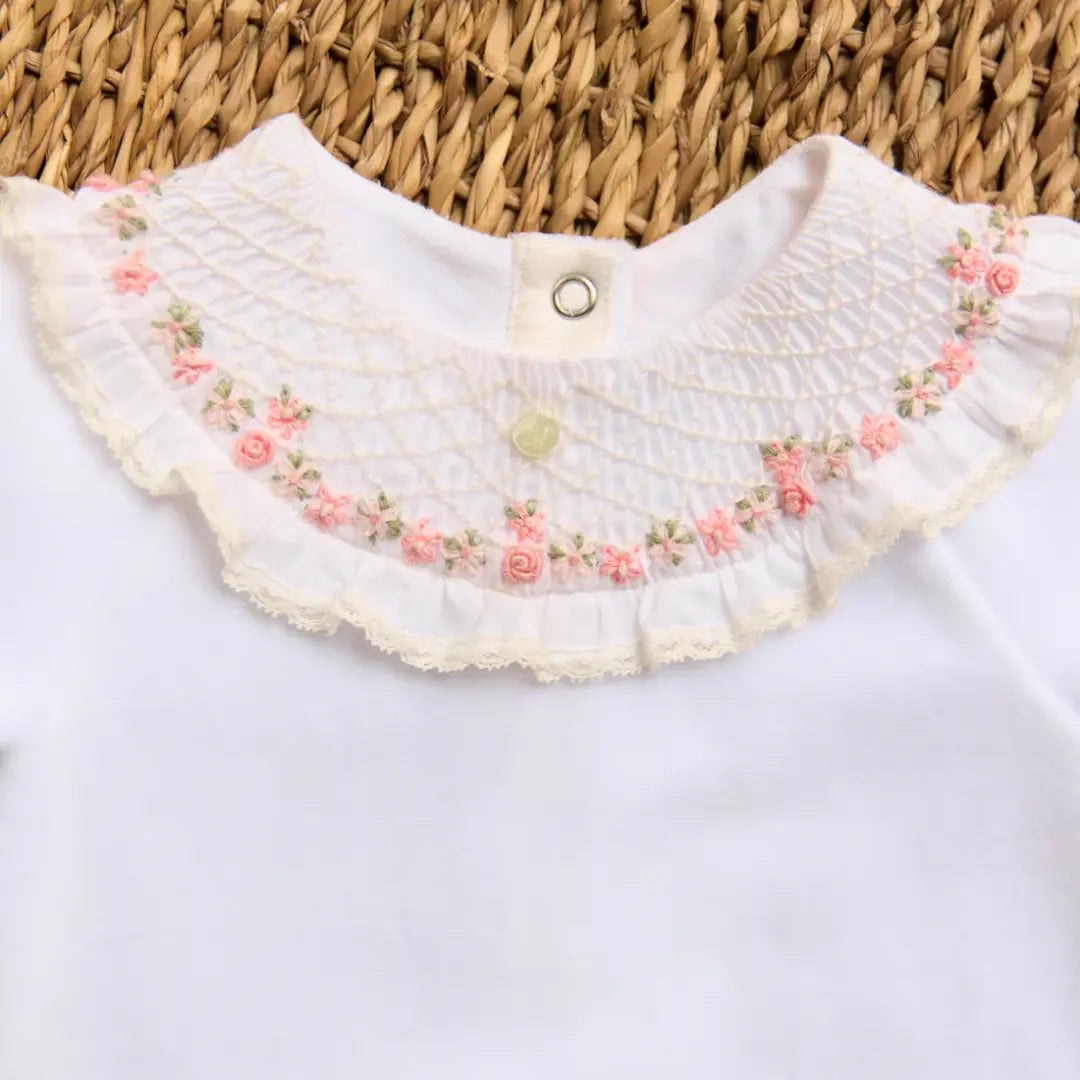 Blanche Fleur Baby Romper TARTINE ET CHOCOLAT