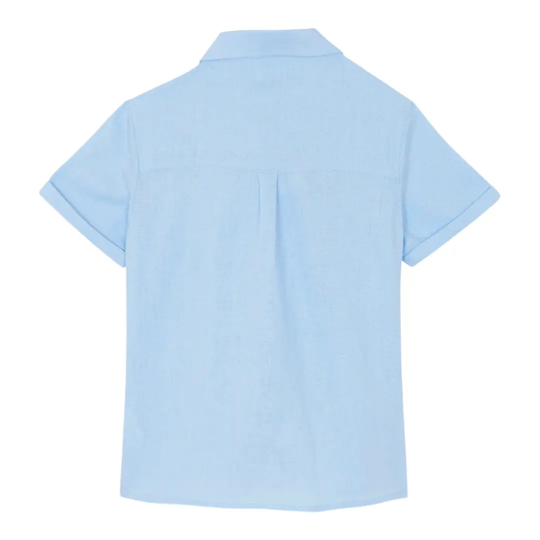 Boys Blue Cloud Linen Shirt & White Linen Shorts Ceremony Set TARTINE ET CHOCOLAT