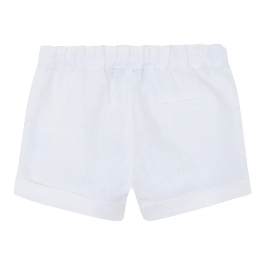 Boys Sky Blue Linen Shirt & White Linen Shorts Set TARTINE ET CHOCOLAT