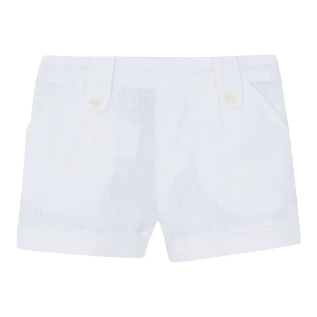 Boys Sky Blue Linen Shirt & White Linen Shorts Set TARTINE ET CHOCOLAT