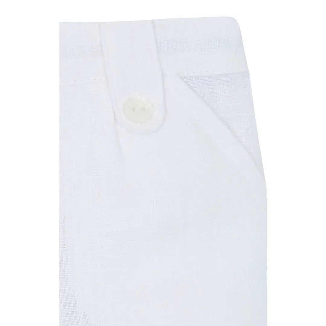 Boys Sky Blue Linen Shirt & White Linen Shorts Set TARTINE ET CHOCOLAT