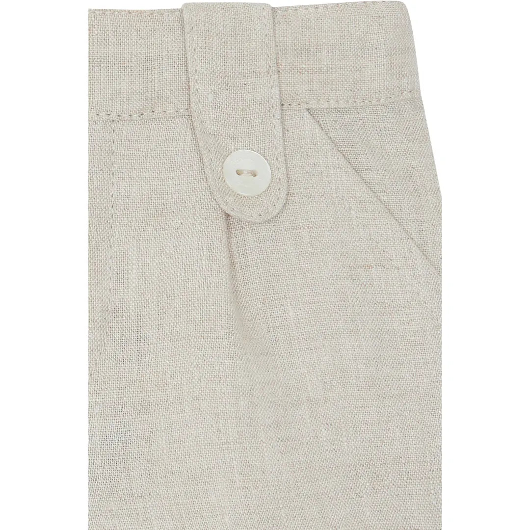 Boys White Linen Shirt & Sand Linen Shorts Set TARTINE ET CHOCOLAT