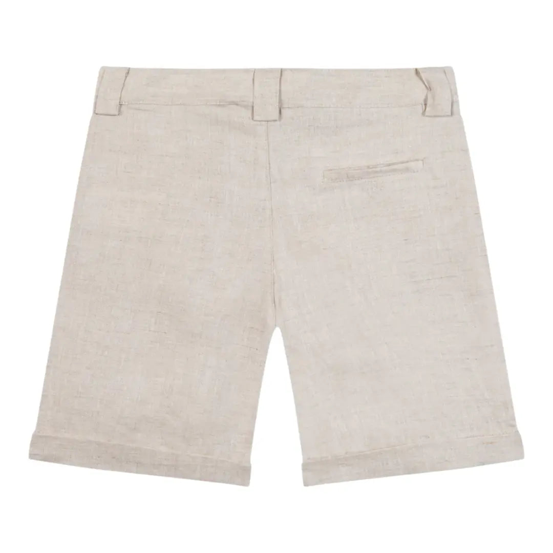 Boys White Linen Shirt & Sand Linen Ceremony Shorts Set TARTINE ET CHOCOLAT
