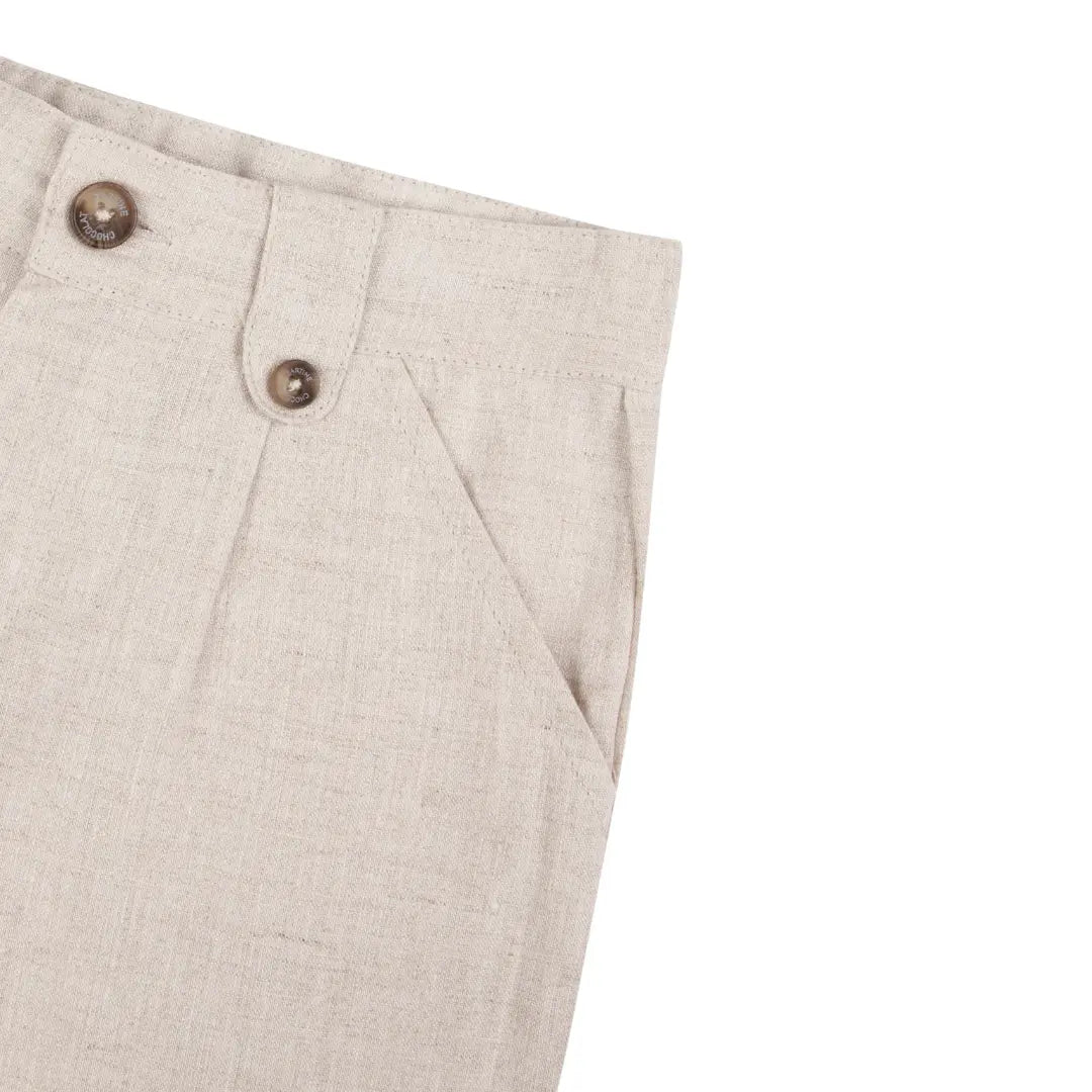 Boys White Linen Shirt & Sand Linen Ceremony Shorts Set TARTINE ET CHOCOLAT