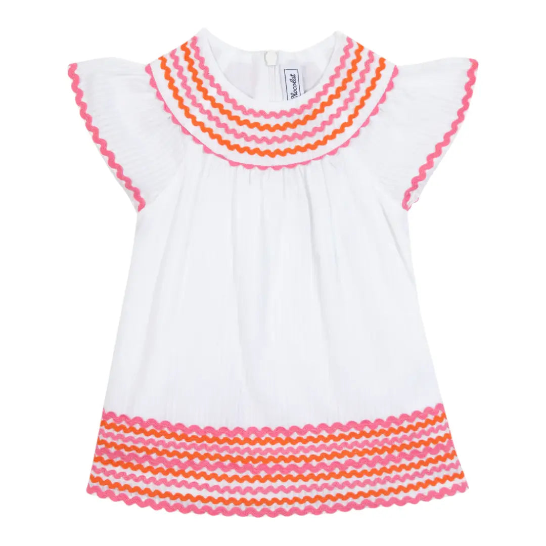 Girls White Cotton Summer Dress TARTINE ET CHOCOLAT