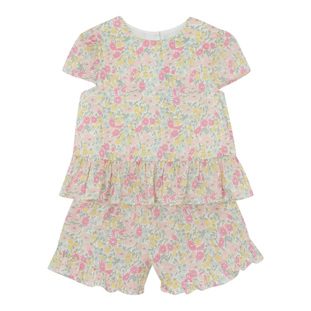 Girls Citrus Liberty Print Short Set TARTINE ET CHOCOLAT