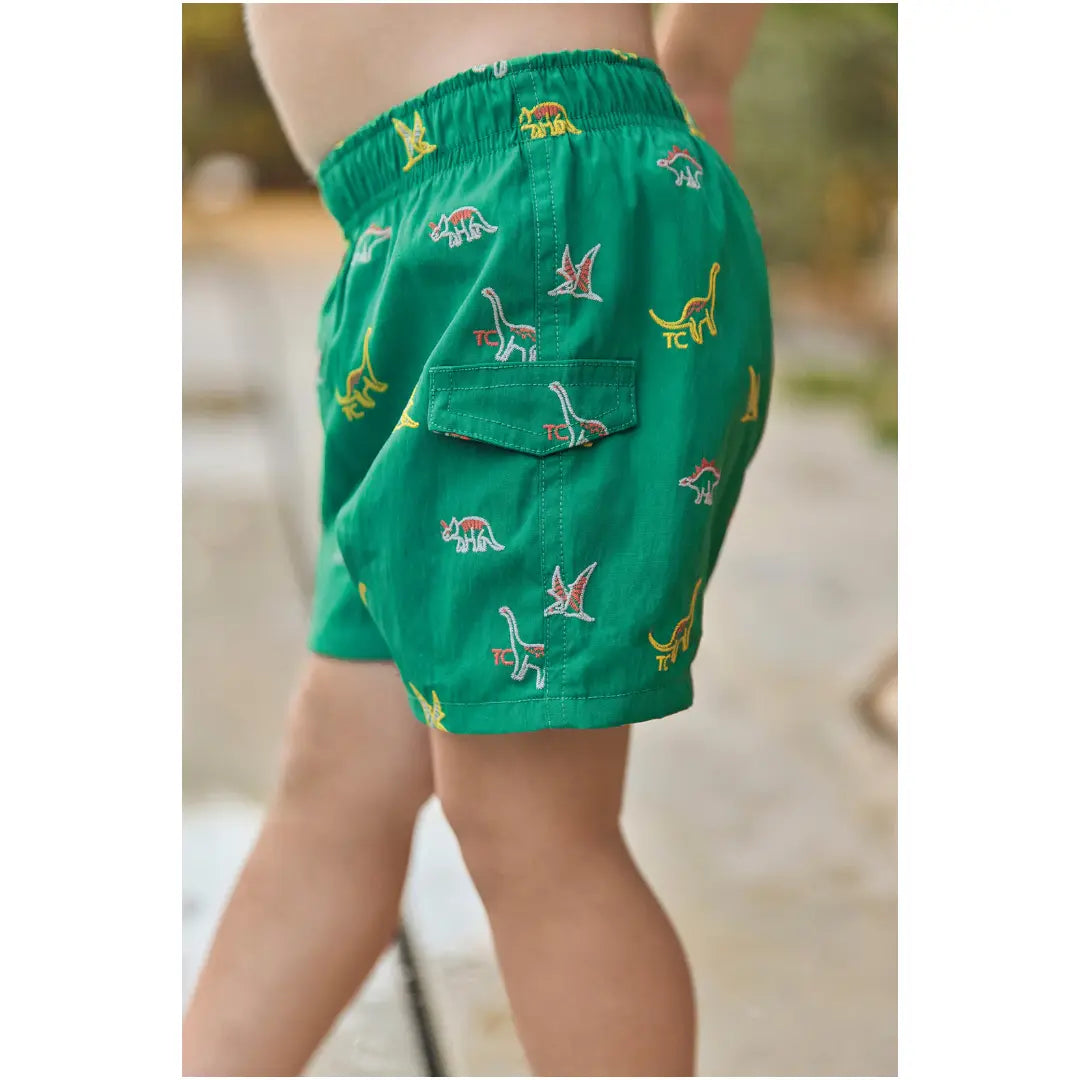 Boys Green Dinosaur Print Swim Shorts TARTINE ET CHOCOLAT