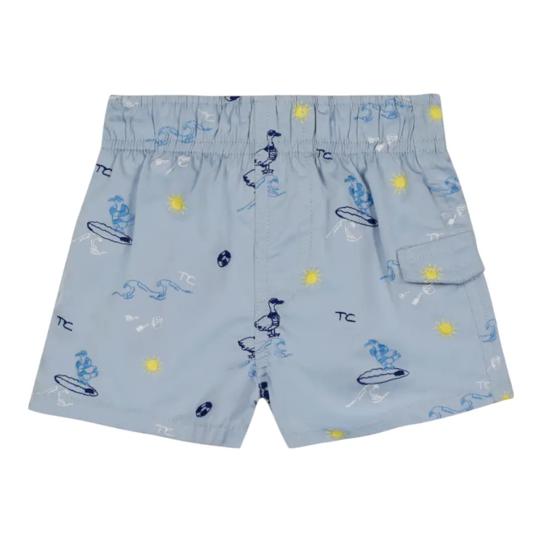 Boys Blue Seaside Print Swim Shorts TARTINE ET CHOCOLAT