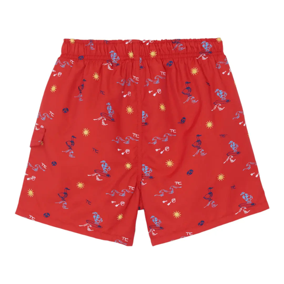 Boys Red Surfer Print Swim Shorts TARTINE ET CHOCOLAT