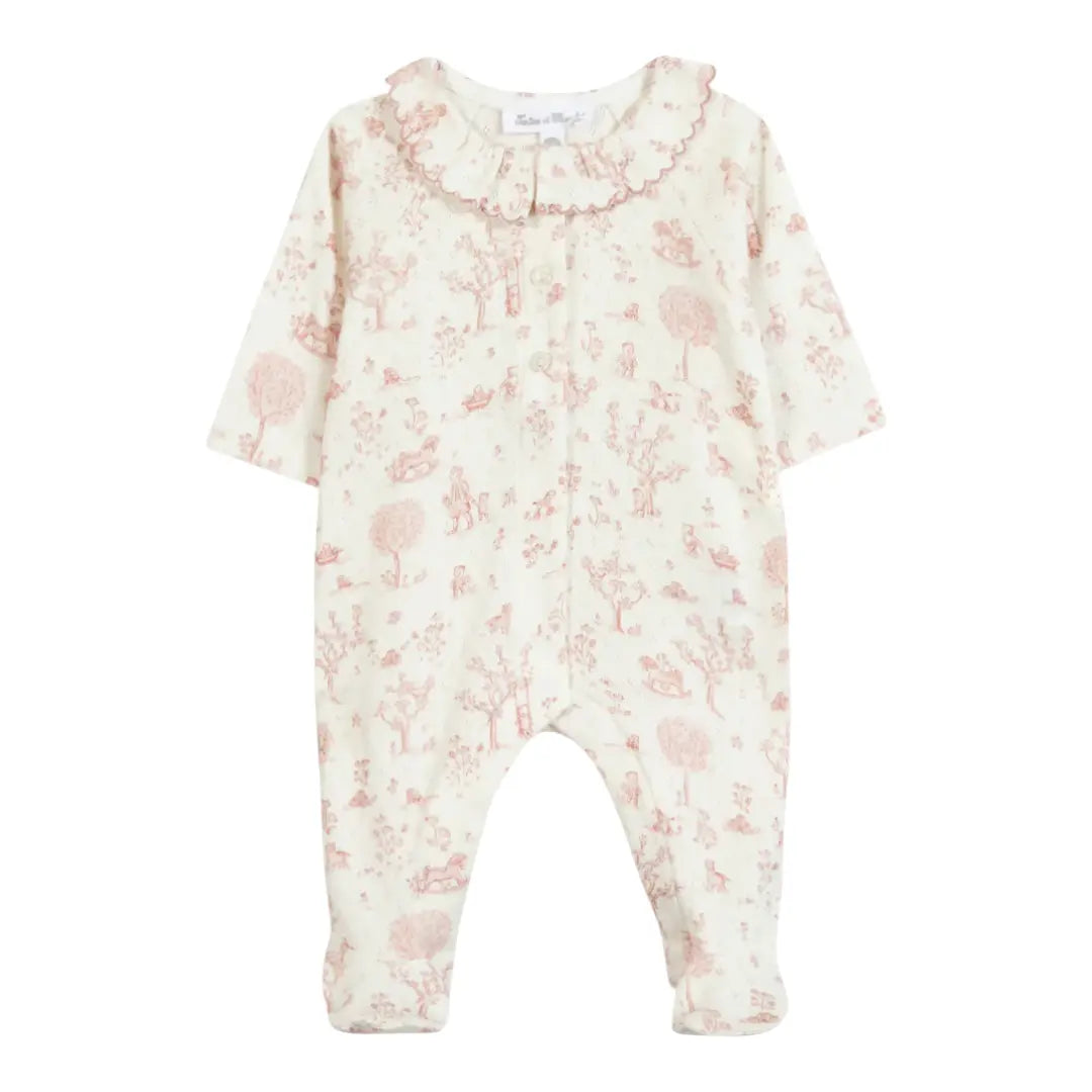 Baby Girls Pink Fantasy Garden Cotton Romper TARTINE ET CHOCOLAT