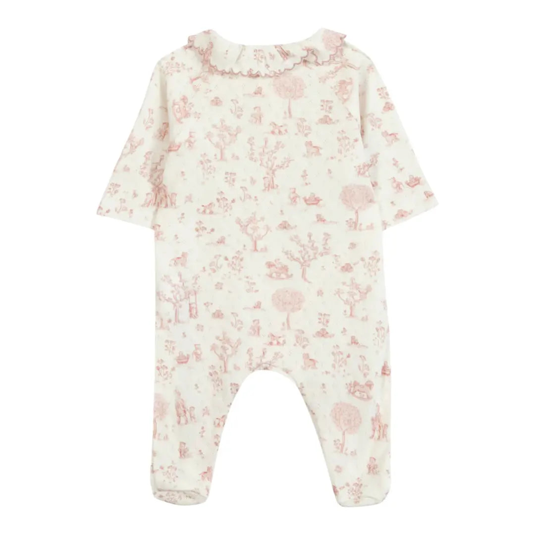 Baby Girls Pink Fantasy Garden Cotton Romper TARTINE ET CHOCOLAT