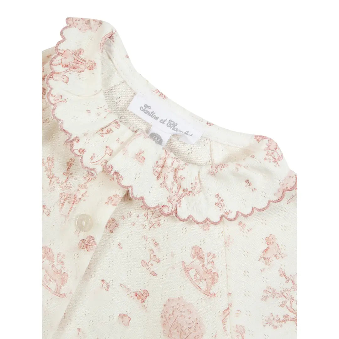 Baby Girls Pink Fantasy Garden Cotton Romper TARTINE ET CHOCOLAT