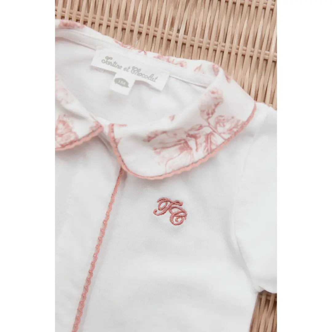Baby Girls Terracotta Toile de Jouy Cotton Romper TARTINE ET CHOCOLAT