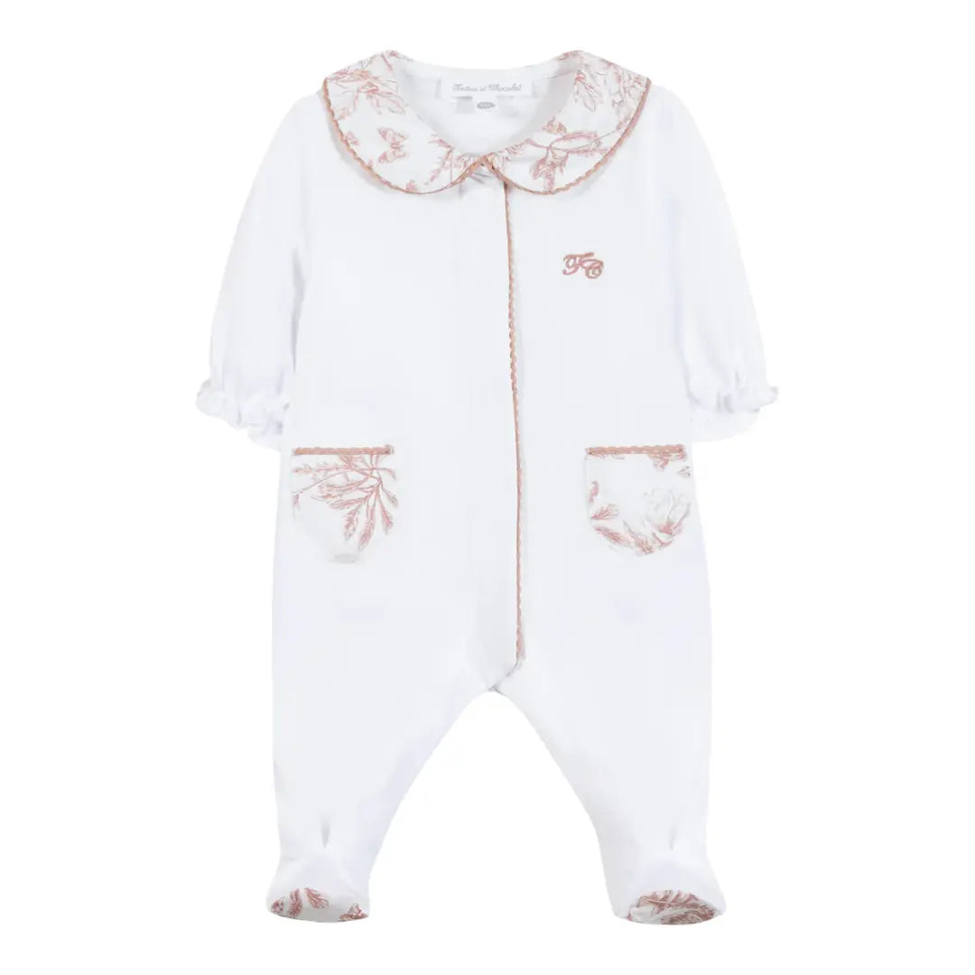 Baby Girls Terracotta Toile de Jouy Cotton Romper TARTINE ET CHOCOLAT