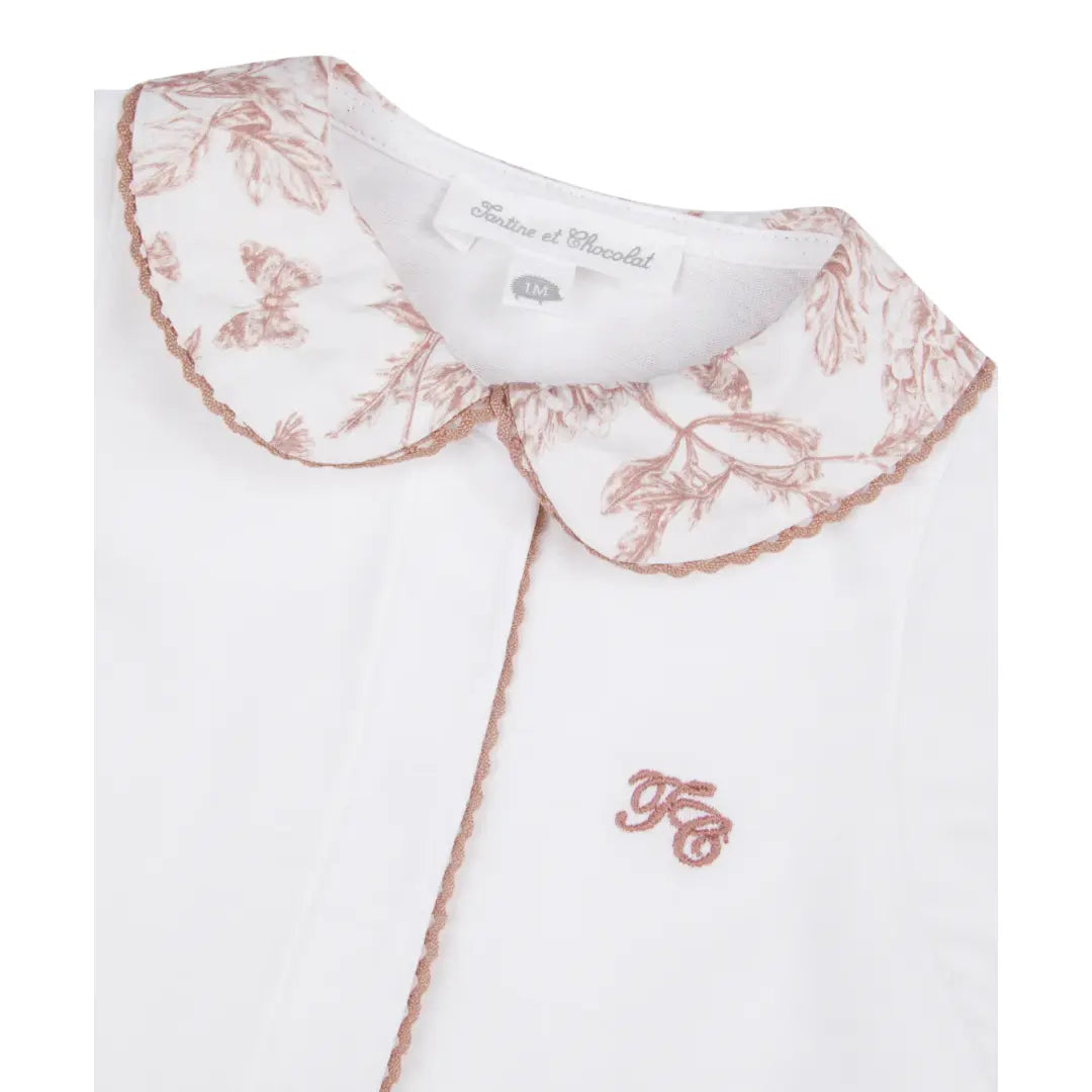 Baby Girls Terracotta Toile de Jouy Cotton Romper TARTINE ET CHOCOLAT