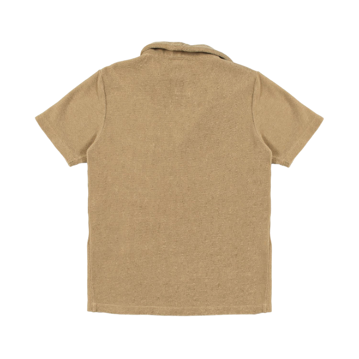 Boy Terry Knitted Polo Shirt - Brown